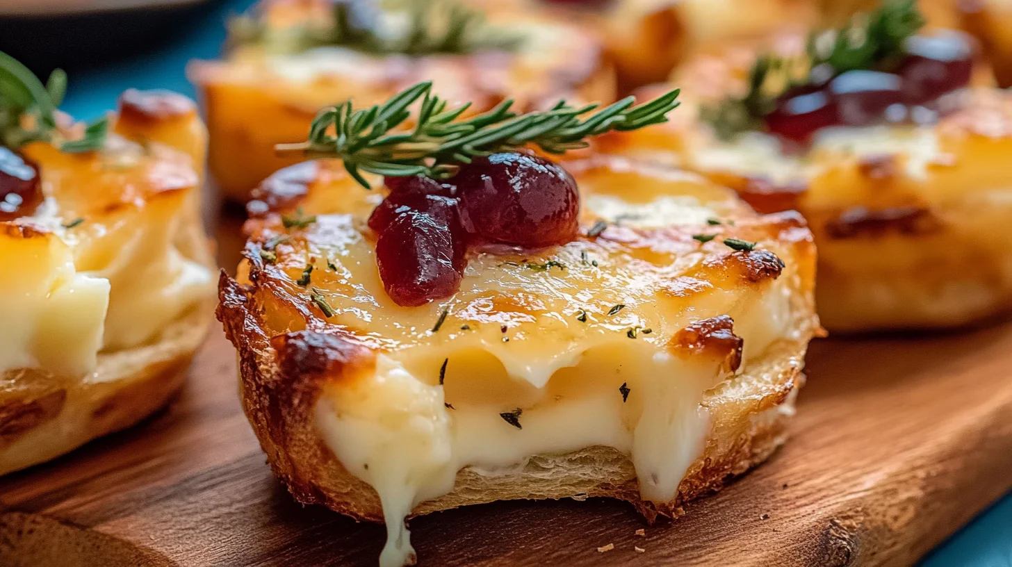 Brie Cheese Bites served on a festive platter